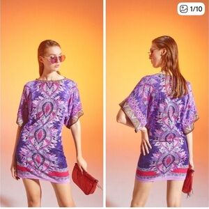 Y2K 70s CUSTOM BARCELONA CARROLET BAND DRESS Medium 2337